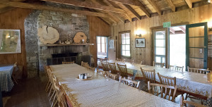 The dining room at Yale Camp in Great Mountain Forest.