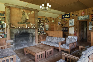 The lounge at Yale Camp has many mementoes of past years.