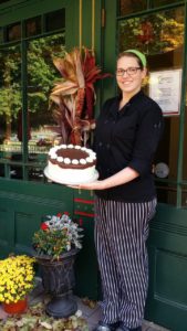 Norfolk's own Lisa Richards displays her eight-year anniversary cake.