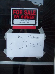 This sign appeared at the Corner Store in early September