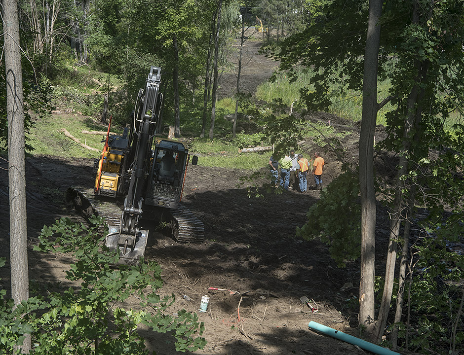 Earth Moving Equipment Enters City Meadow