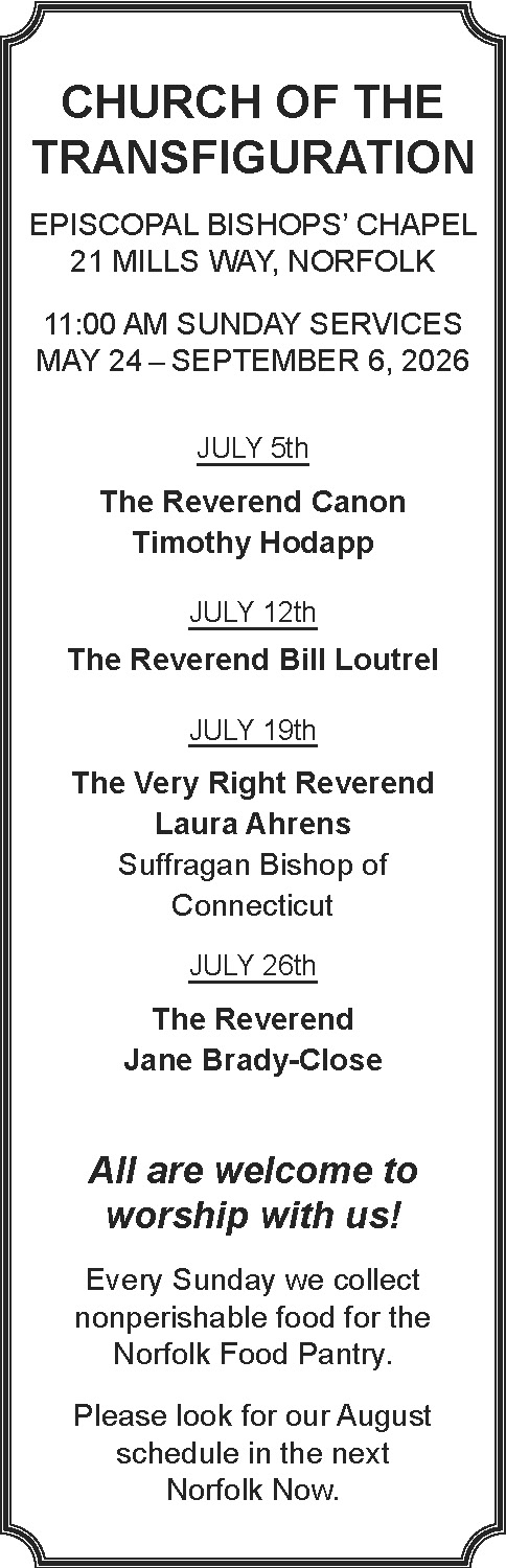 Correction: Church of the Transfiguration July Schedule