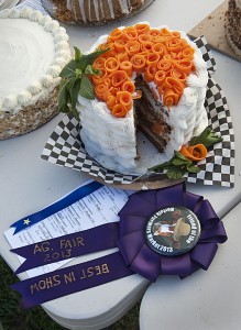 The blue-ribbon entry in the carrot cake competition. Photo by Bruce Frisch.