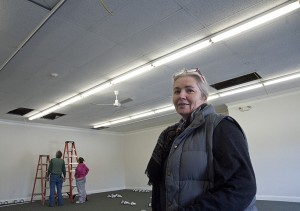 Bella Erder surveys her new space. Photo by Bruce Frisch