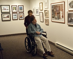 Many residents had to view the show from wheelchairs. Photos by Bruce Frisch.