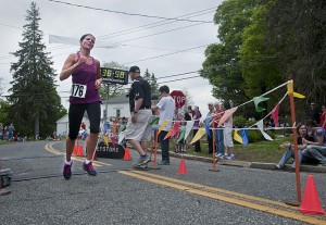 The first woman finisher was Julie Brodnitzki of Barkhamsted. Photo by Bruce Frisch.