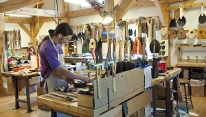 The workshop where The Magic Fluke's ukes are produced.