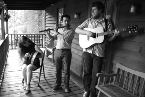 Colleen Raney with Hanz Araki on the flute. They will perform at the Norfolk Library on July 21.