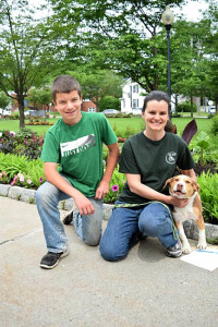 A mother and son with their pup last year in Torrington's Coe Park at a "Pittie Party."